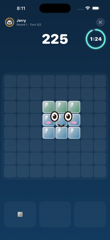 Kawaii face on an isolated square